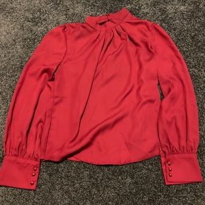 Sheer burgundy blouse